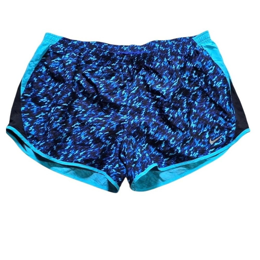 Nike Running Shorts Women's SZ XL Blue Teal NWT Dri-FIT Pixel Print Athletic